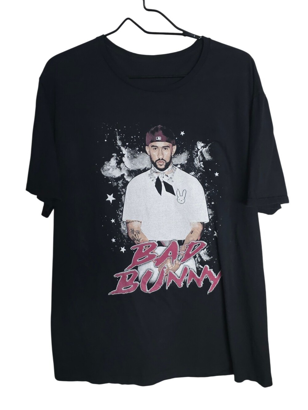 Black Graphic Tee with Bold Red Lettering